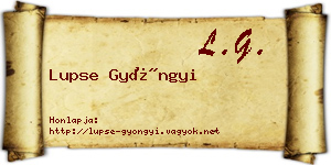 Lupse Gyöngyi névjegykártya